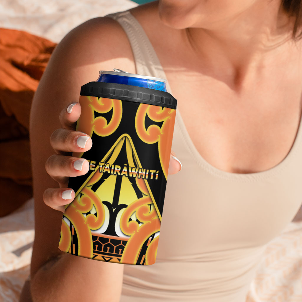 Personalised New Zealand Te Tairawhiti 4 in 1 Can Cooler Tumbler Maori Koru Pattern LT05 - Polynesian Pride
