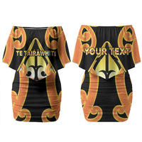 Personalised New Zealand Te Tairawhiti Couples Matching Off Shoulder Short Dress and Long Sleeve Button Shirt Maori Koru Pattern LT05 - Polynesian Pride