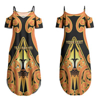 Personalised New Zealand Te Tairawhiti Couples Matching Summer Maxi Dress and Long Sleeve Button Shirt Maori Koru Pattern LT05 - Polynesian Pride