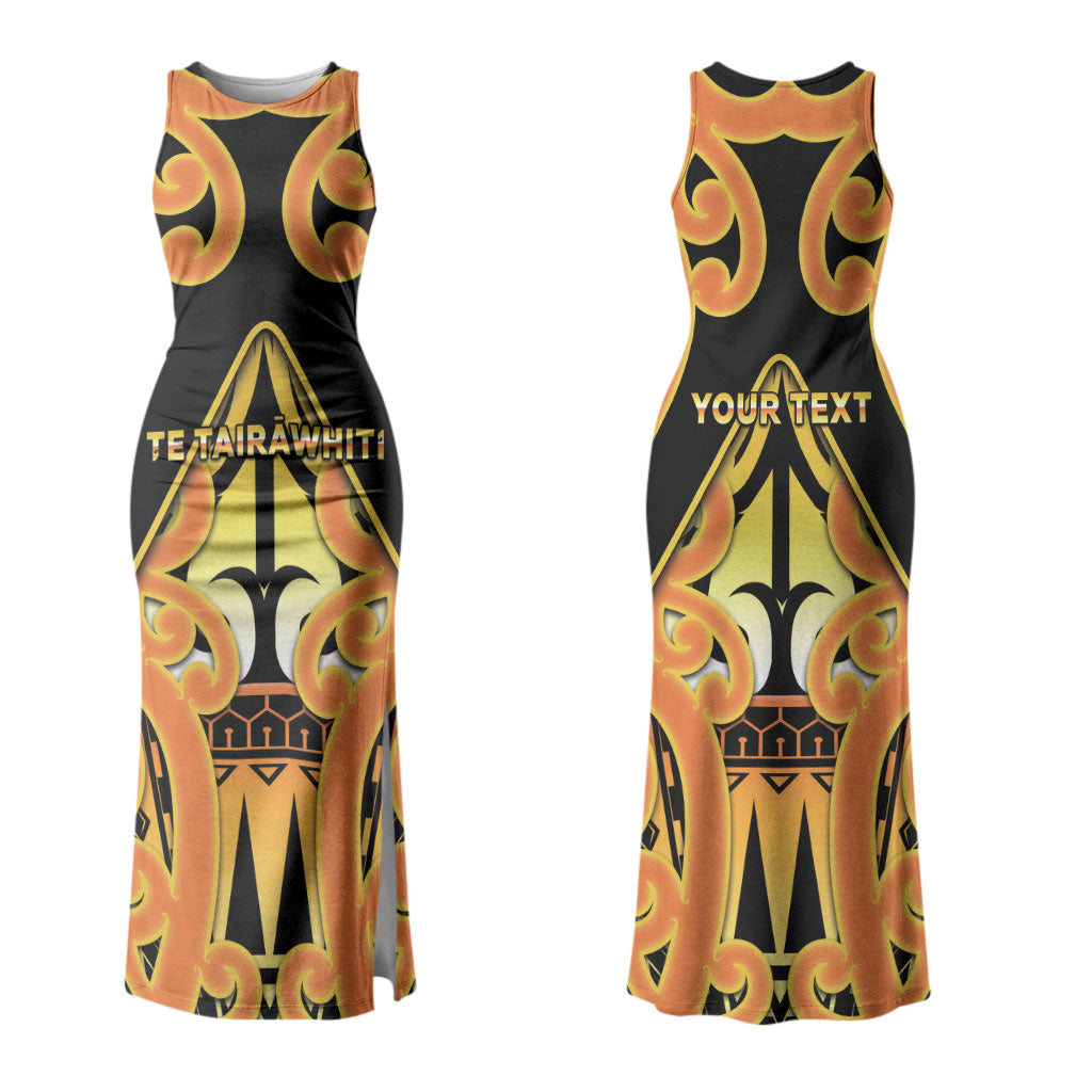 Personalised New Zealand Te Tairawhiti Couples Matching Tank Maxi Dress and Long Sleeve Button Shirt Maori Koru Pattern LT05 - Polynesian Pride