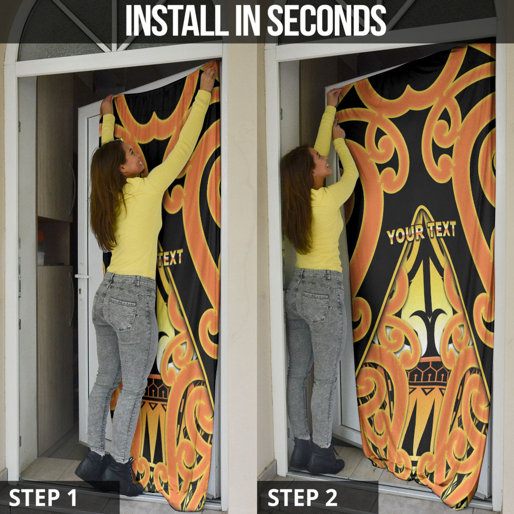 Personalised New Zealand Te Tairawhiti Door Cover Maori Koru Pattern LT05 - Polynesian Pride