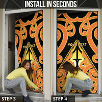 Personalised New Zealand Te Tairawhiti Door Cover Maori Koru Pattern LT05 - Polynesian Pride