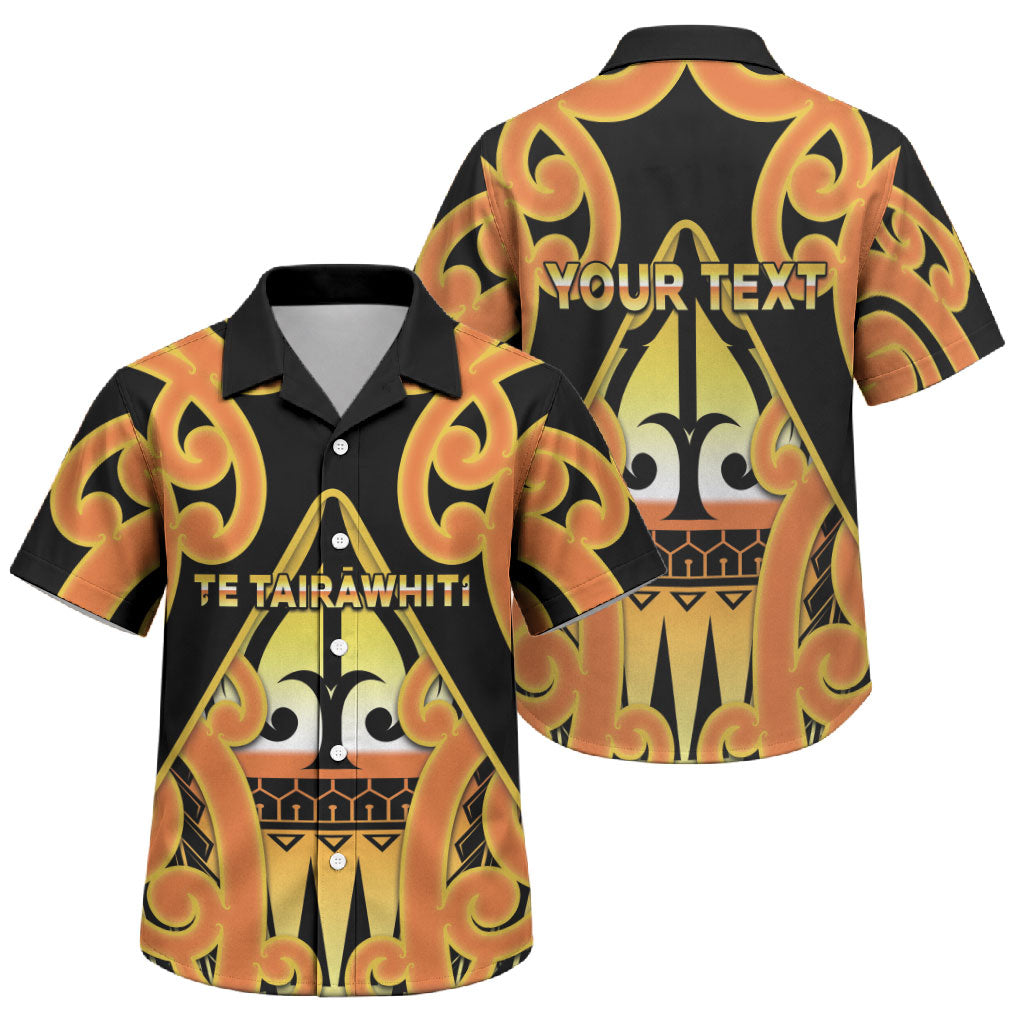 Personalised New Zealand Te Tairawhiti Family Matching Long Sleeve Bodycon Dress and Hawaiian Shirt Maori Koru Pattern LT05 Son's Shirt Orange - Polynesian Pride