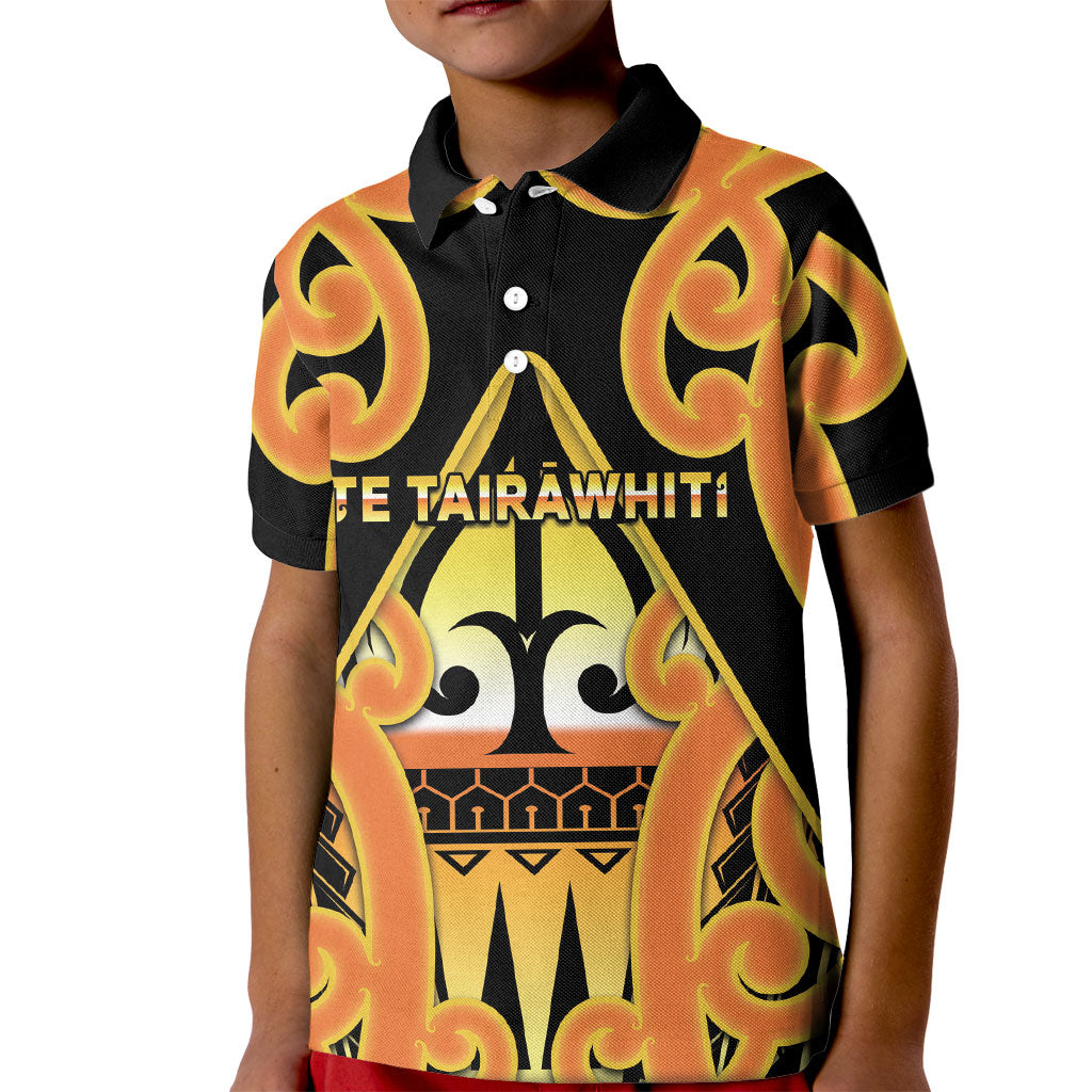 Personalised New Zealand Te Tairawhiti Kid Polo Shirt Maori Koru Pattern LT05 Kid Orange - Polynesian Pride