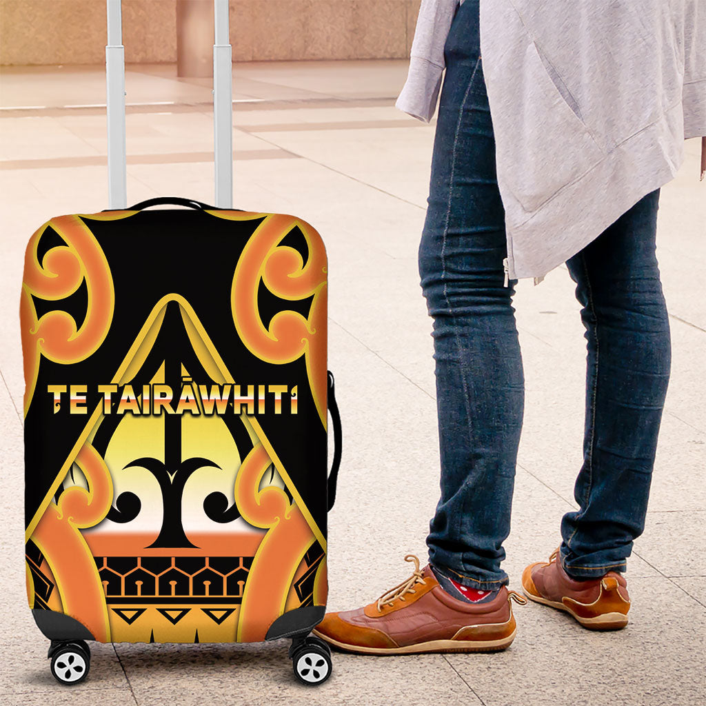 New Zealand Te Tairawhiti Luggage Cover Maori Koru Pattern LT05 Orange - Polynesian Pride