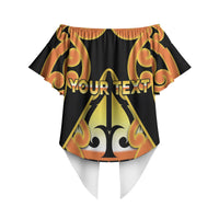 Personalised New Zealand Te Tairawhiti Off Shoulder Wrap Waist Top Maori Koru Pattern LT05 - Polynesian Pride