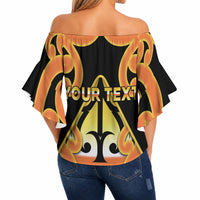 Personalised New Zealand Te Tairawhiti Off Shoulder Wrap Waist Top Maori Koru Pattern LT05 - Polynesian Pride