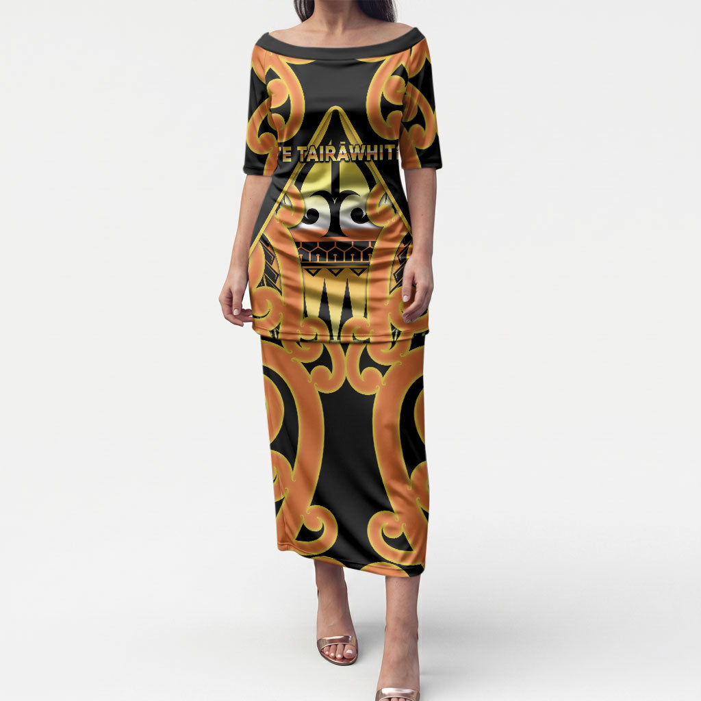Personalised New Zealand Te Tairawhiti Puletasi Maori Koru Pattern LT05 Long Dress Orange - Polynesian Pride