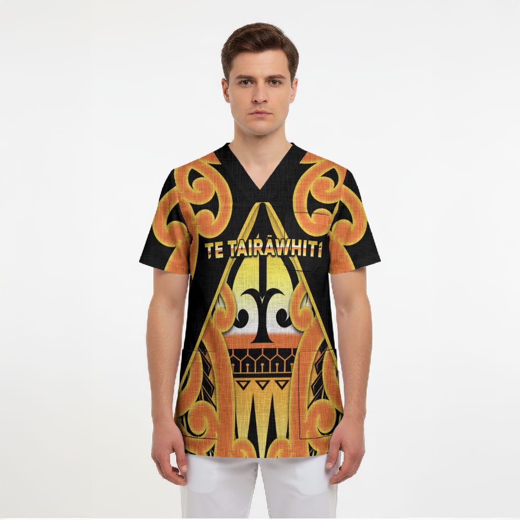 Personalised New Zealand Te Tairawhiti Scrub Top Maori Koru Pattern LT05 - Polynesian Pride