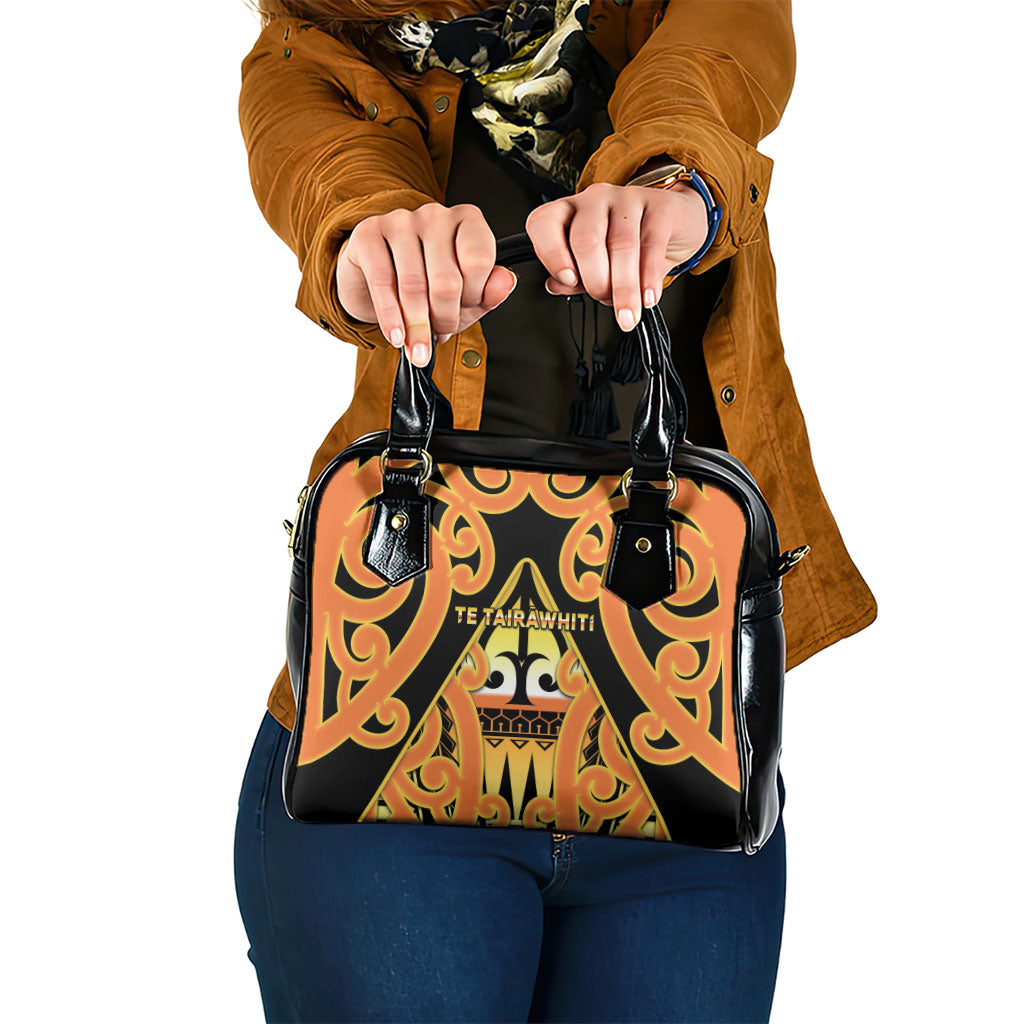 New Zealand Te Tairawhiti Shoulder Handbag Maori Koru Pattern LT05 One Size Orange - Polynesian Pride
