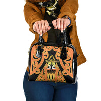 New Zealand Te Tairawhiti Shoulder Handbag Maori Koru Pattern LT05 One Size Orange - Polynesian Pride