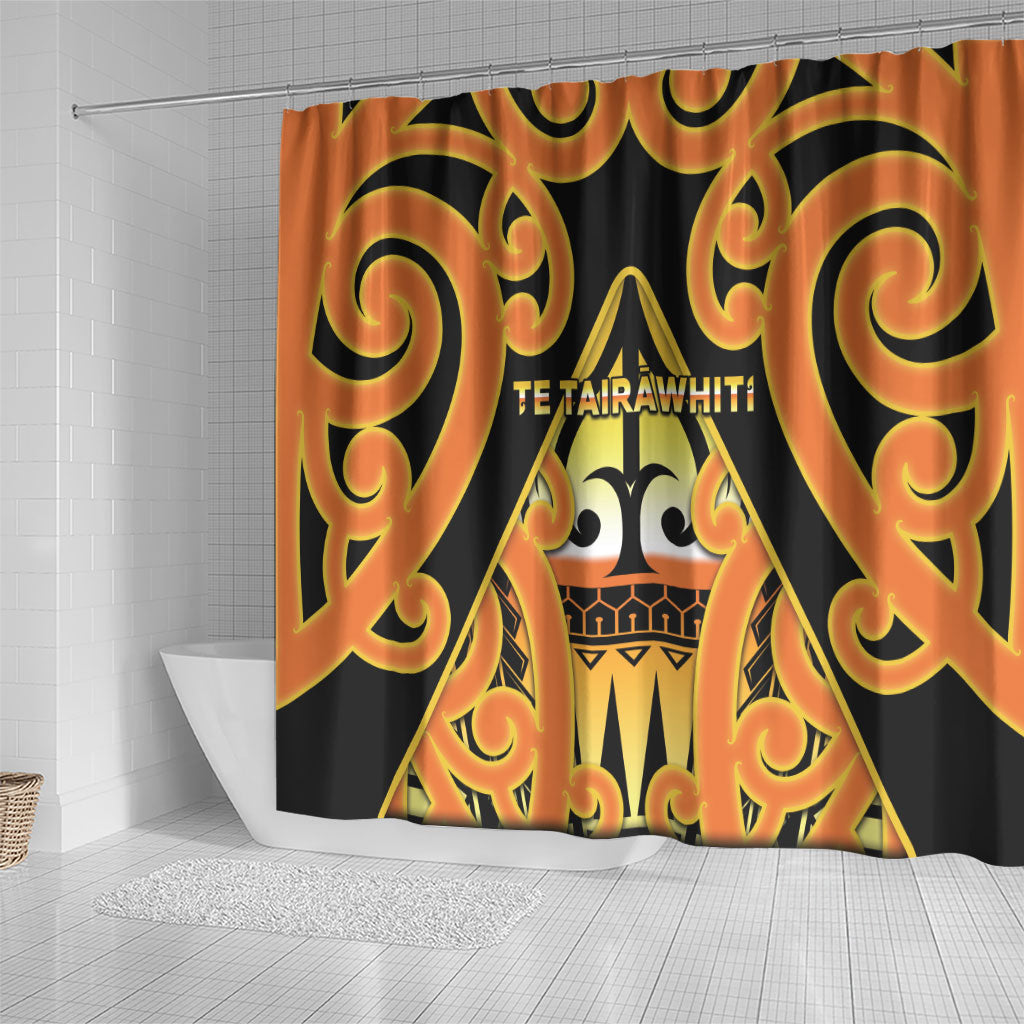 New Zealand Te Tairawhiti Shower Curtain Maori Koru Pattern LT05 - Polynesian Pride