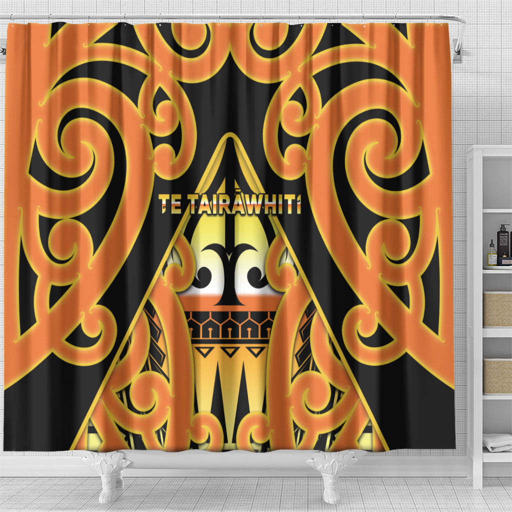New Zealand Te Tairawhiti Shower Curtain Maori Koru Pattern LT05 - Polynesian Pride