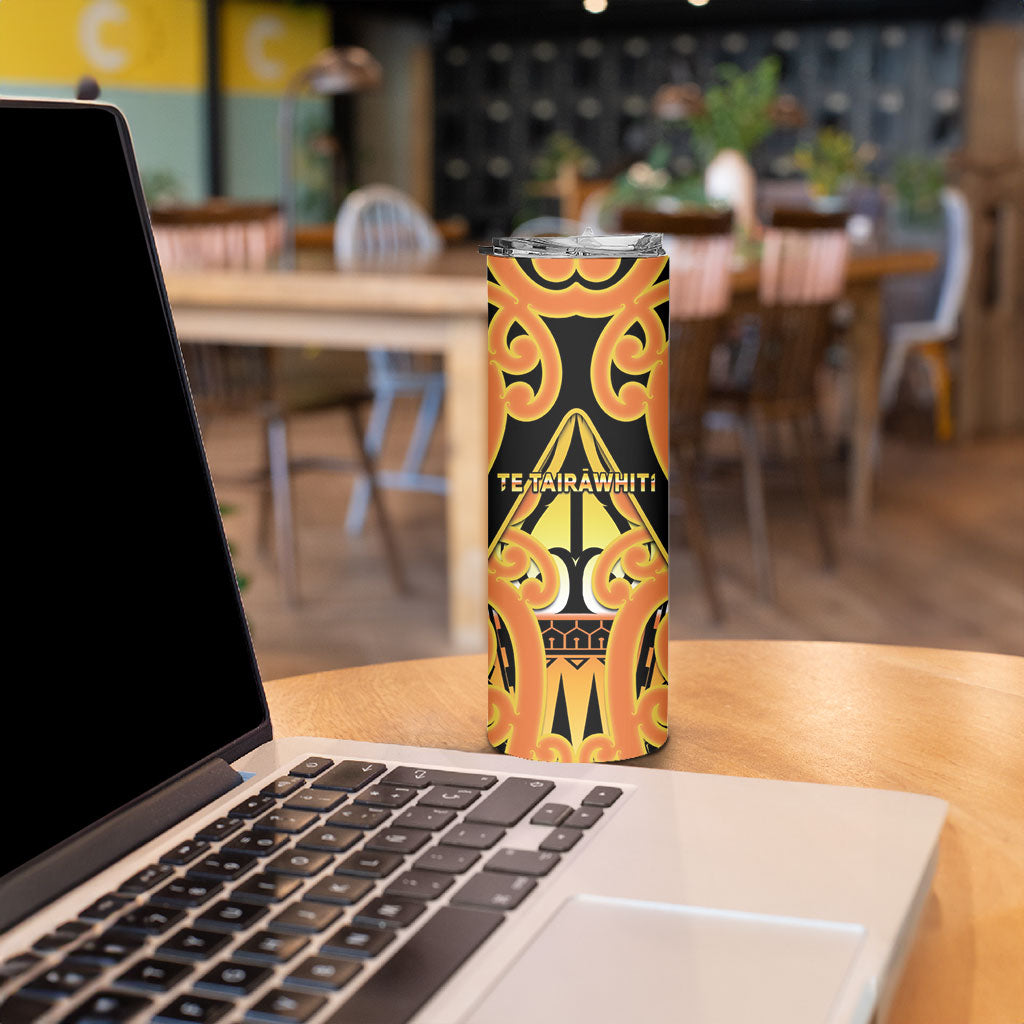 Personalised New Zealand Te Tairawhiti Skinny Tumbler Maori Koru Pattern LT05 - Polynesian Pride