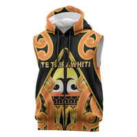 Personalised New Zealand Te Tairawhiti Sleeveless Zip Hoodie Maori Koru Pattern LT05 Orange - Polynesian Pride