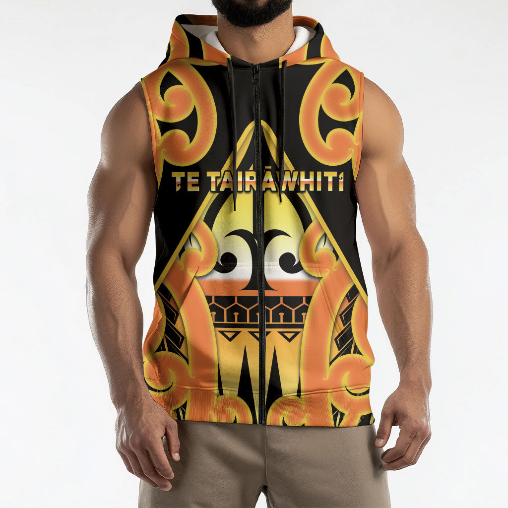 Personalised New Zealand Te Tairawhiti Sleeveless Zip Hoodie Maori Koru Pattern LT05 - Polynesian Pride