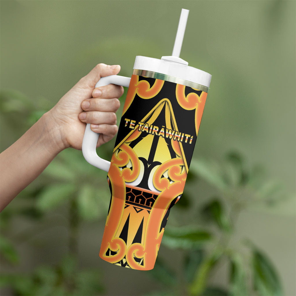Personalised New Zealand Te Tairawhiti Tumbler With Handle Maori Koru Pattern LT05 - Polynesian Pride