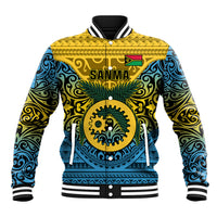 Personalized Vanuatu Sanma Province Baseball Jacket Coat Of Arms And Namele Fern Polynesian Pattern LT05 Unisex Yellow - Polynesian Pride