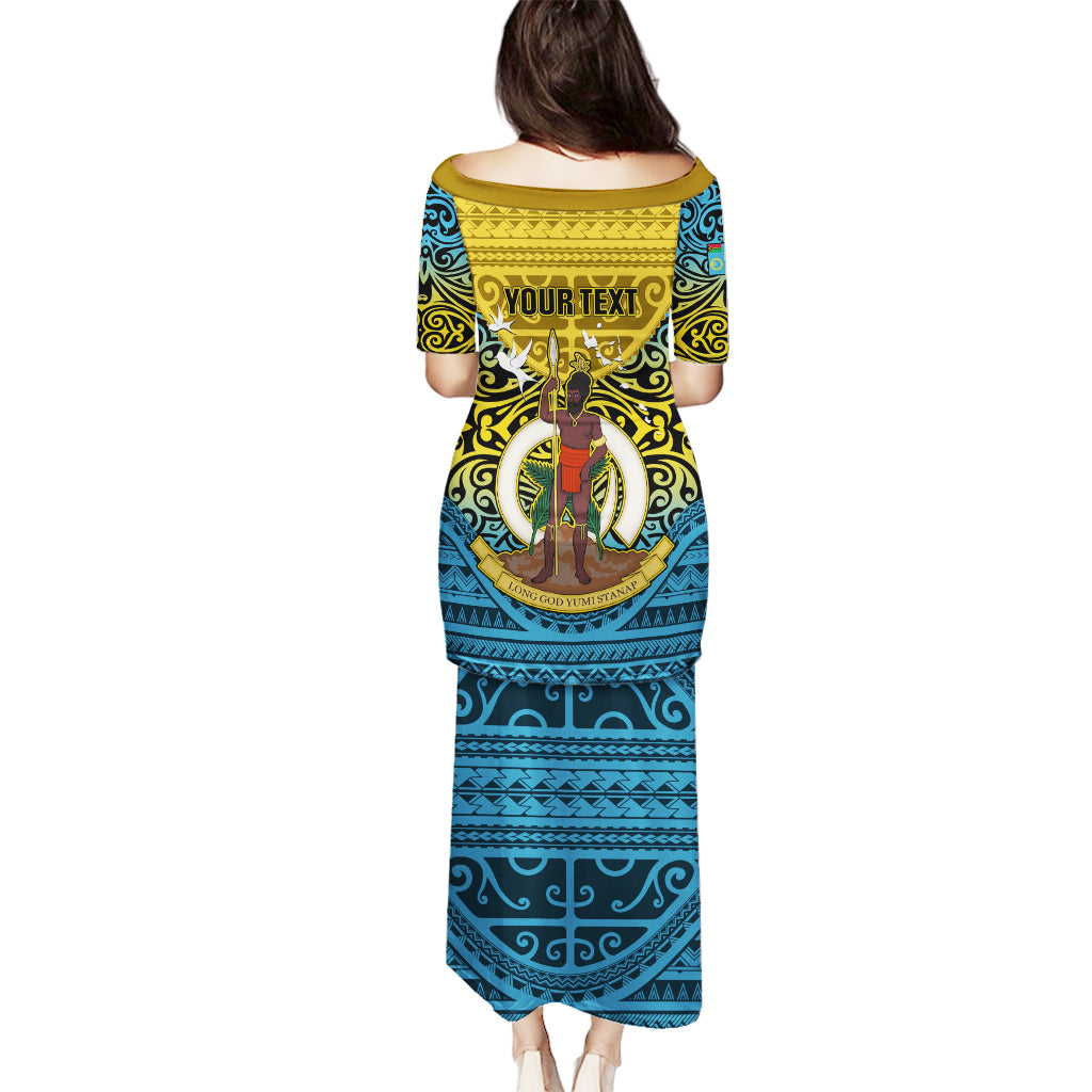 Personalized Vanuatu Sanma Province Puletasi Coat Of Arms And Namele Fern Polynesian Pattern LT05 - Polynesian Pride