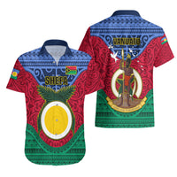 Vanuatu Shefa Province Hawaiian Shirt Coat Of Arms And Namele Fern Polynesian Pattern LT05 - Polynesian Pride