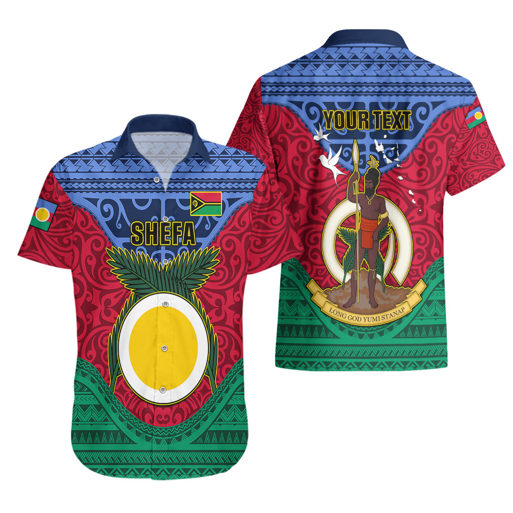 Personalized Vanuatu Shefa Province Hawaiian Shirt Coat Of Arms And Namele Fern Polynesian Pattern LT05 - Polynesian Pride