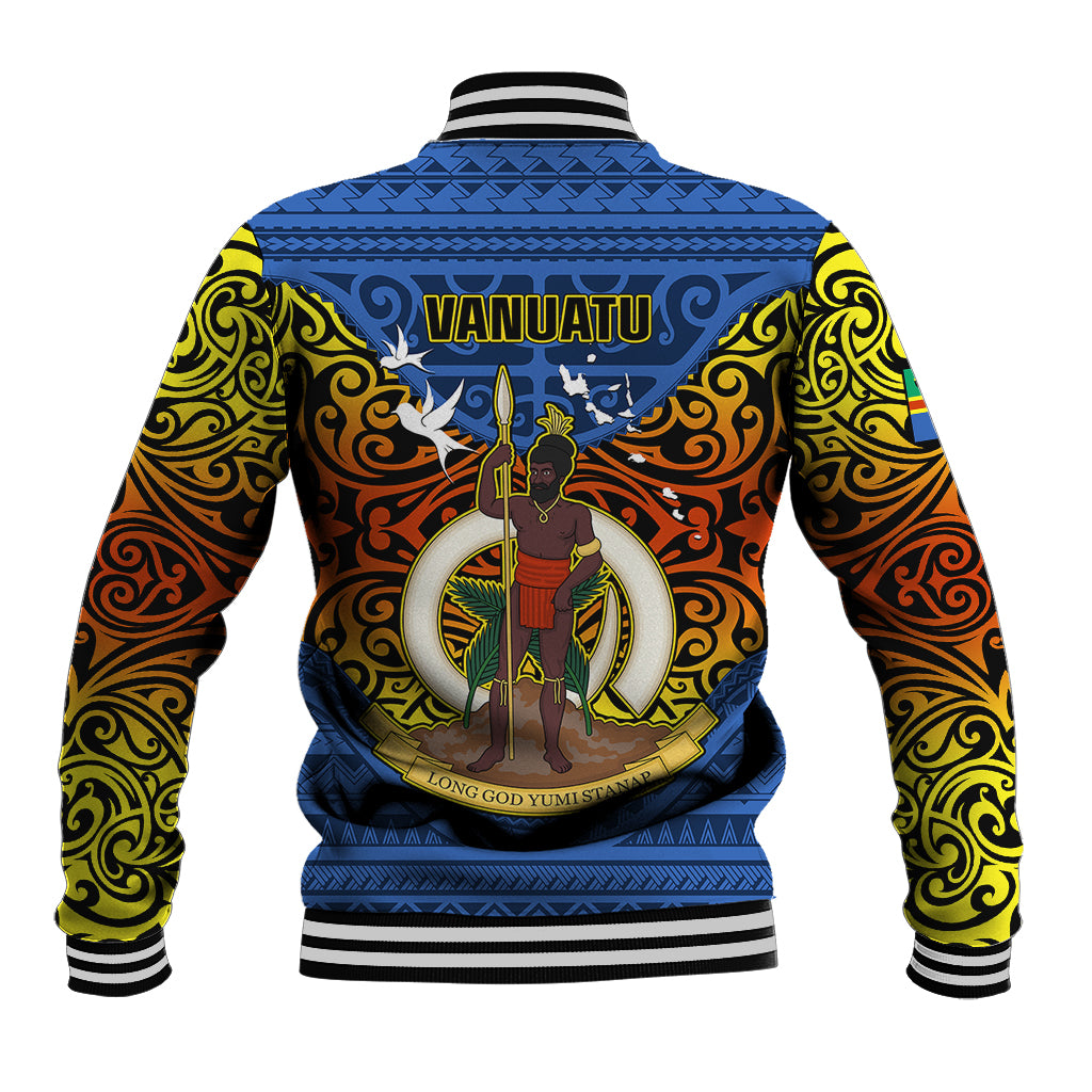 Vanuatu Tafea Province Baseball Jacket Coat Of Arms And Namele Fern Polynesian Pattern LT05 - Polynesian Pride
