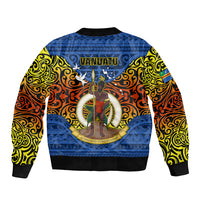 Vanuatu Tafea Province Bomber Jacket Coat Of Arms And Namele Fern Polynesian Pattern LT05 - Polynesian Pride