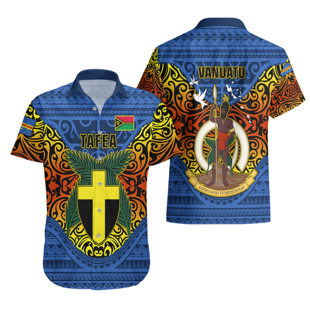 Vanuatu Tafea Province Hawaiian Shirt Coat Of Arms And Namele Fern Polynesian Pattern LT05 - Polynesian Pride