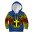 Vanuatu Tafea Province Kid Hoodie Coat Of Arms And Namele Fern Polynesian Pattern LT05 Hoodie Blue - Polynesian Pride