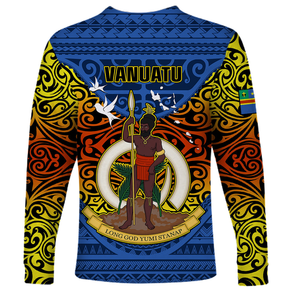 Vanuatu Tafea Province Long Sleeve Shirt Coat Of Arms And Namele Fern Polynesian Pattern LT05 - Polynesian Pride