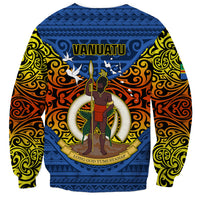 Vanuatu Tafea Province Sweatshirt Coat Of Arms And Namele Fern Polynesian Pattern LT05 - Polynesian Pride