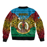Vanuatu Torba Province Bomber Jacket Vanuatuan Coat Of Arms Polynesian Pattern LT05 - Polynesian Pride