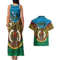 Personalized Vanuatu Torba Province Couples Matching Tank Maxi Dress and Hawaiian Shirt Vanuatuan Coat Of Arms Polynesian Pattern LT05 - Polynesian Pride