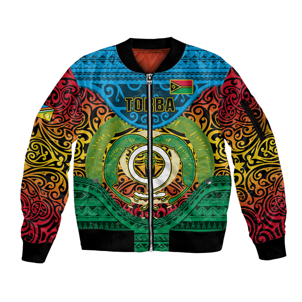 Personalized Vanuatu Torba Province Sleeve Zip Bomber Jacket Vanuatuan Coat Of Arms Polynesian Pattern LT05 Unisex Green - Polynesian Pride