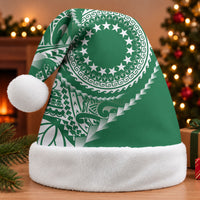 Cook Islands Gospel Day Christmas Santa Hat Green Tribal Curves LT05 Without Fur Green - Polynesian Pride