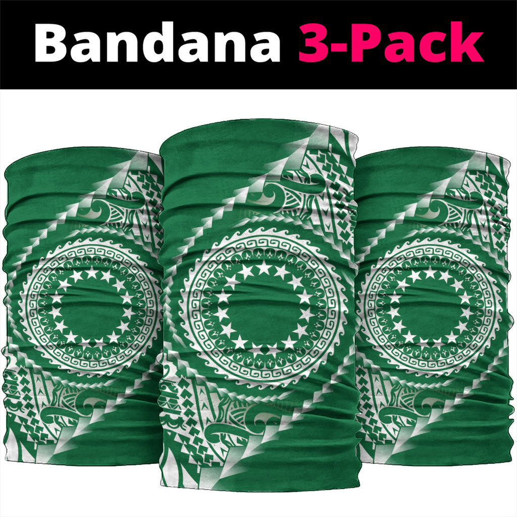 Cook Islands Gospel Day Neck Gaiter Green Tribal Curves LT05 package One Size: 25*50cm Green - Polynesian Pride