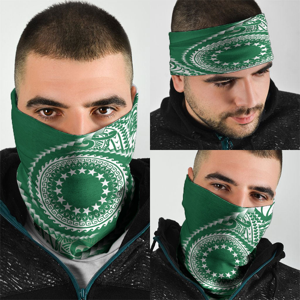 Cook Islands Gospel Day Neck Gaiter Green Tribal Curves LT05 - Polynesian Pride