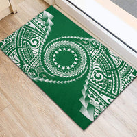 Cook Islands Gospel Day Rubber Doormat Green Tribal Curves LT05 - Polynesian Pride