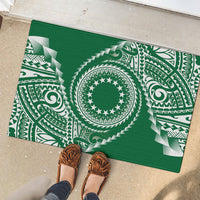 Cook Islands Gospel Day Rubber Doormat Green Tribal Curves LT05 - Polynesian Pride