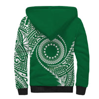 Cook Islands Gospel Day Sherpa Hoodie Green Tribal Curves LT05 - Polynesian Pride