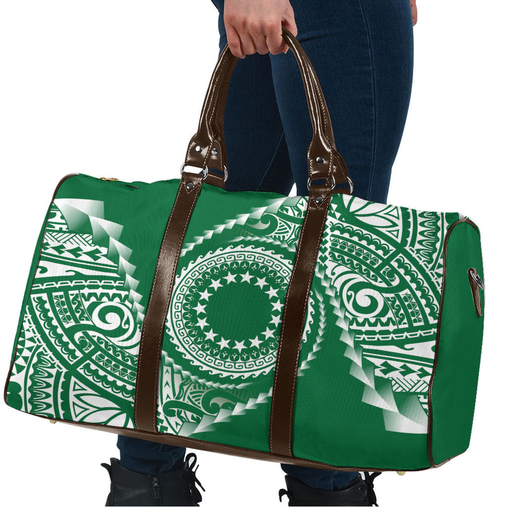 Cook Islands Gospel Day Travel Bag Green Tribal Curves