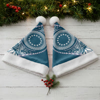 Cook Islands Gospel Day Christmas Santa Hat Blue Tribal Curves LT05 - Polynesian Pride
