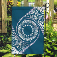 Cook Islands Gospel Day Garden Flag Blue Tribal Curves LT05 Garden Flag Blue - Polynesian Pride