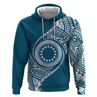 Cook Islands Gospel Day Hoodie Blue Tribal Curves LT05 Pullover Hoodie Blue - Polynesian Pride