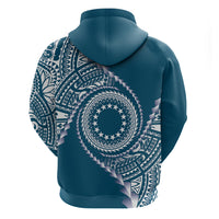 Cook Islands Gospel Day Hoodie Blue Tribal Curves LT05 - Polynesian Pride