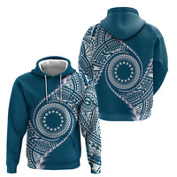 Cook Islands Gospel Day Hoodie Blue Tribal Curves LT05 - Polynesian Pride