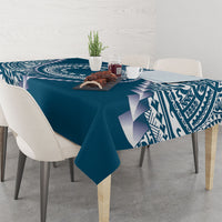 Cook Islands Gospel Day Tablecloth Blue Tribal Curves LT05 - Polynesian Pride