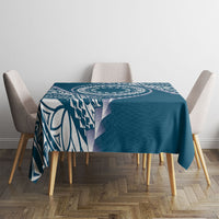 Cook Islands Gospel Day Tablecloth Blue Tribal Curves LT05 - Polynesian Pride