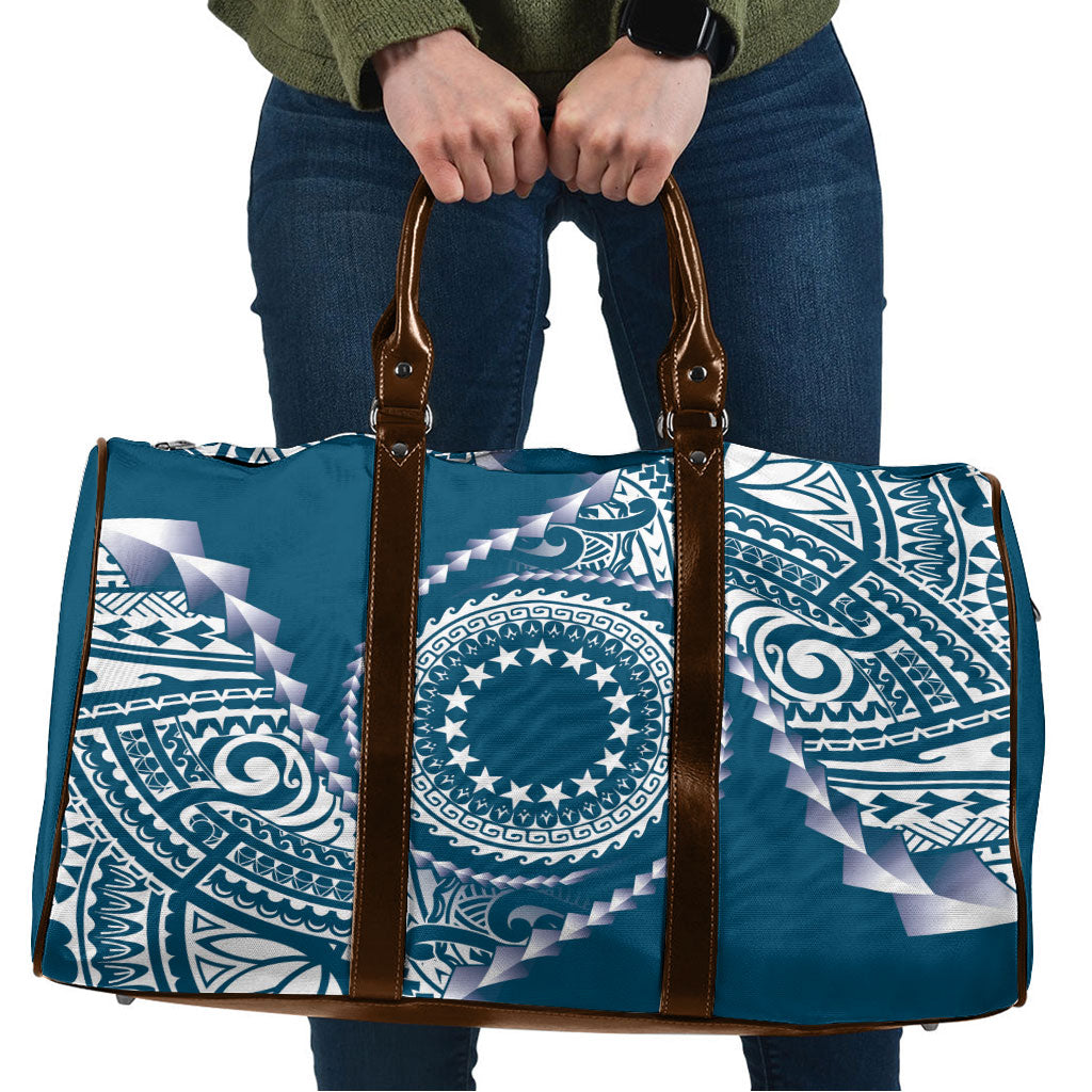 Cook Islands Gospel Day Travel Bag Blue Tribal Curves LT05 Blue - Polynesian Pride