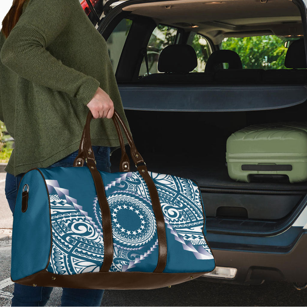 Cook Islands Gospel Day Travel Bag Blue Tribal Curves LT05 - Polynesian Pride